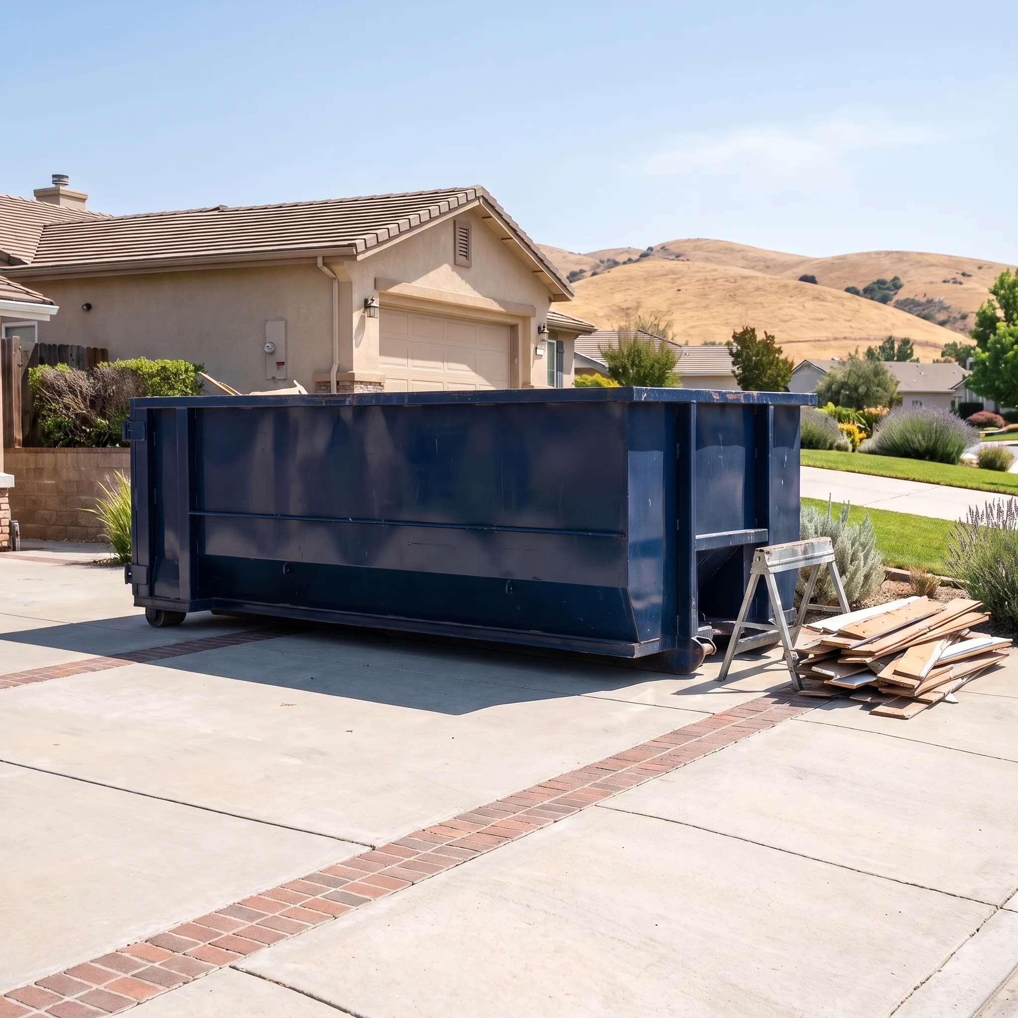 Dumpster on a San Mateo County, CA job site